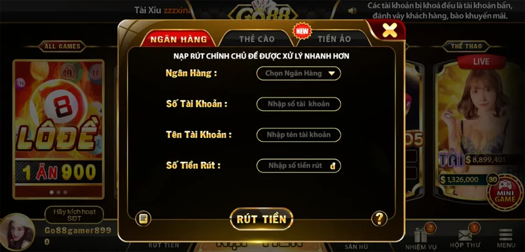 Hướng dẫn các bước rút tiền game bài đổi thưởng