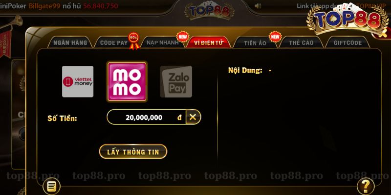 Lưu ý quan trọng khi tham gia nạp tiền game bài đổi thưởng - phướng thức thanh toán đa dạng