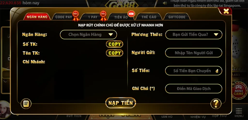 Hướng Dẫn Nạp Tiền Tham Gia Game Bài Đổi Thưởng b52 club
