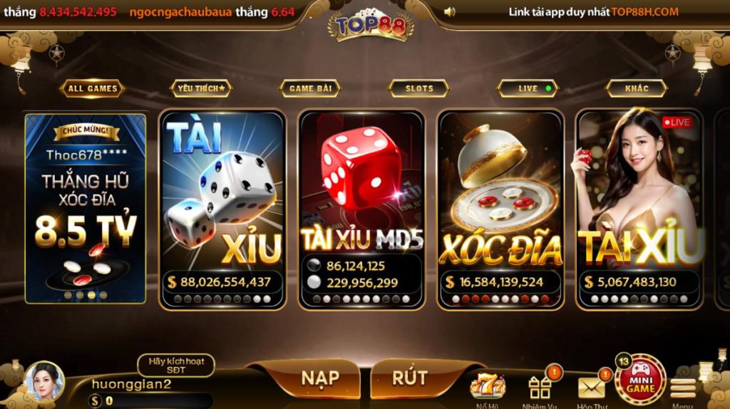 Điểm khác biệt của Top88 so với các cổng game khác
