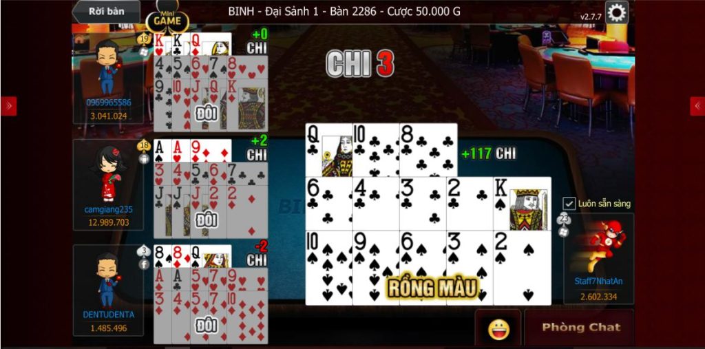 Hướng dẫn cách chơi với bài Thú trong game Mậu Binh 