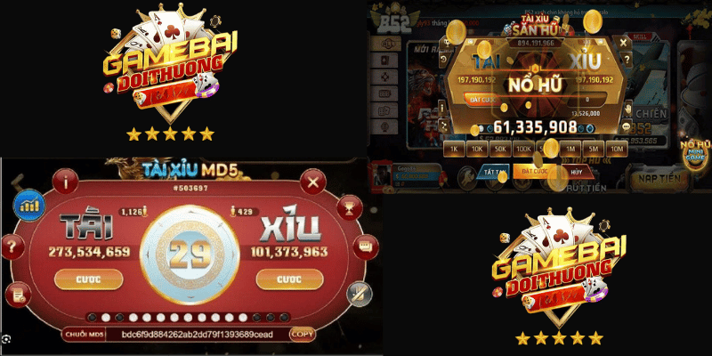 Trải nghiệm chơi Tài Xỉu MD5 và game Nổ Hũ tại các cổng game uy tín.